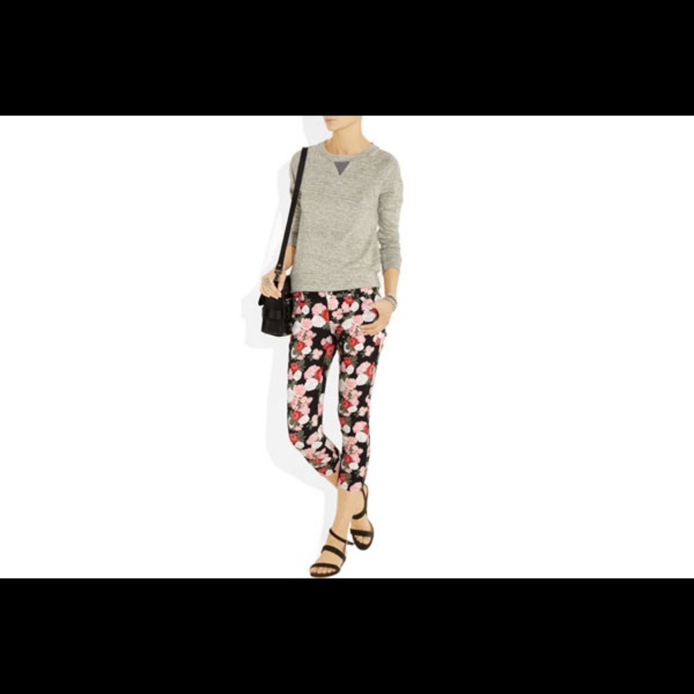 Alice + Olivia Cropped Floral Jeans